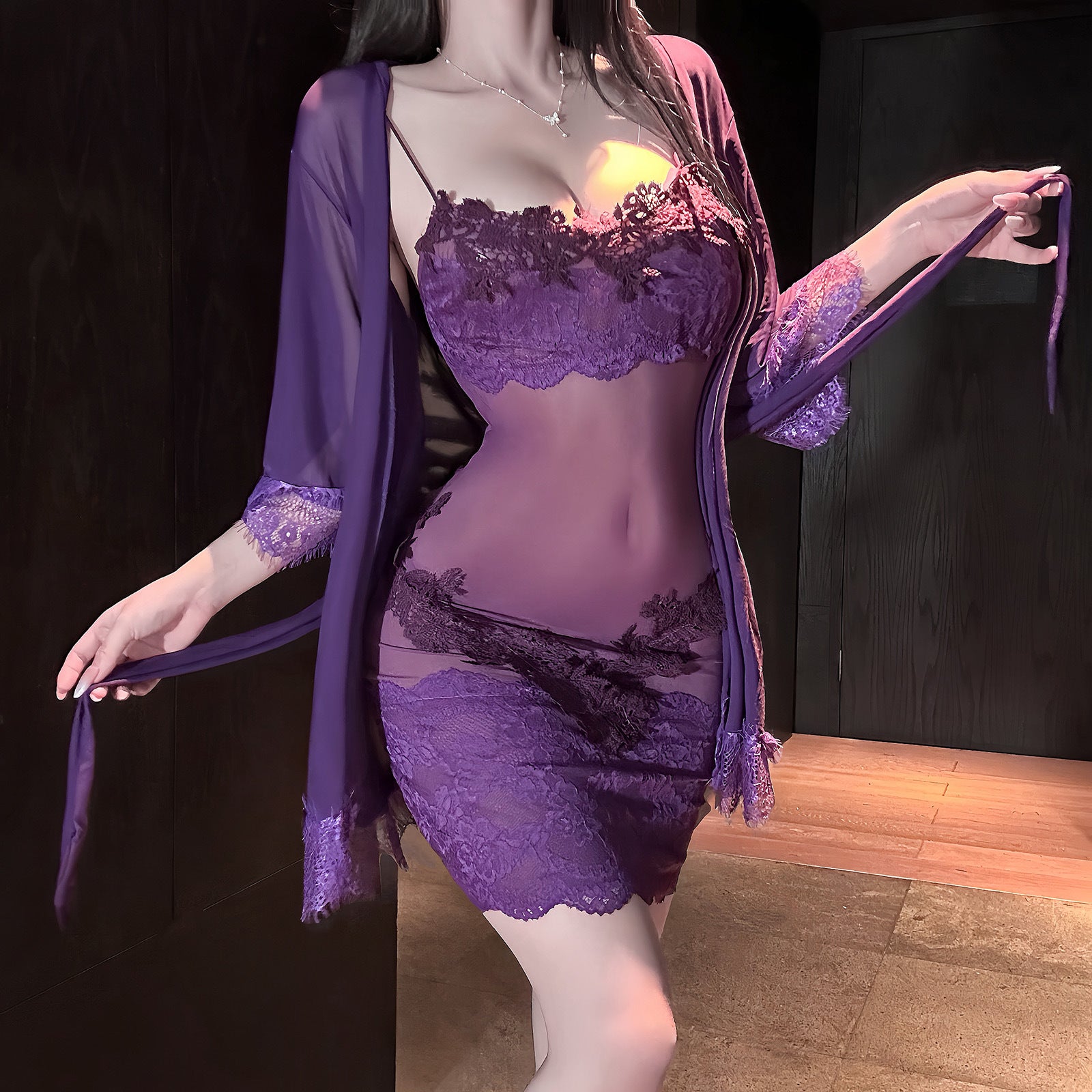 Mesh Lace With Hollow-out Design, Including A Fully Embellished Water-soluble Coat